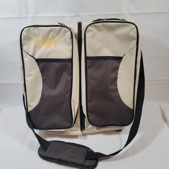 Luxtrada 3 in 1 Diaper Bag Multi-function Baby Diaper Changing Station Tan Brown - Picture 14 of 15